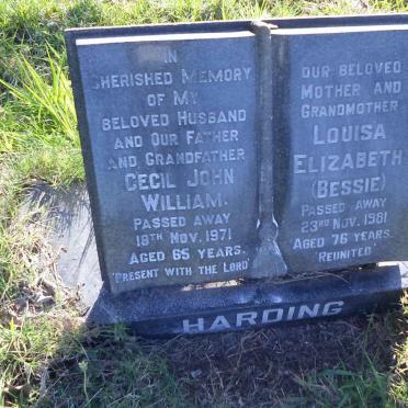 HARDING Cecil John William -1971 &amp; Louisa Elizabeth -1981
