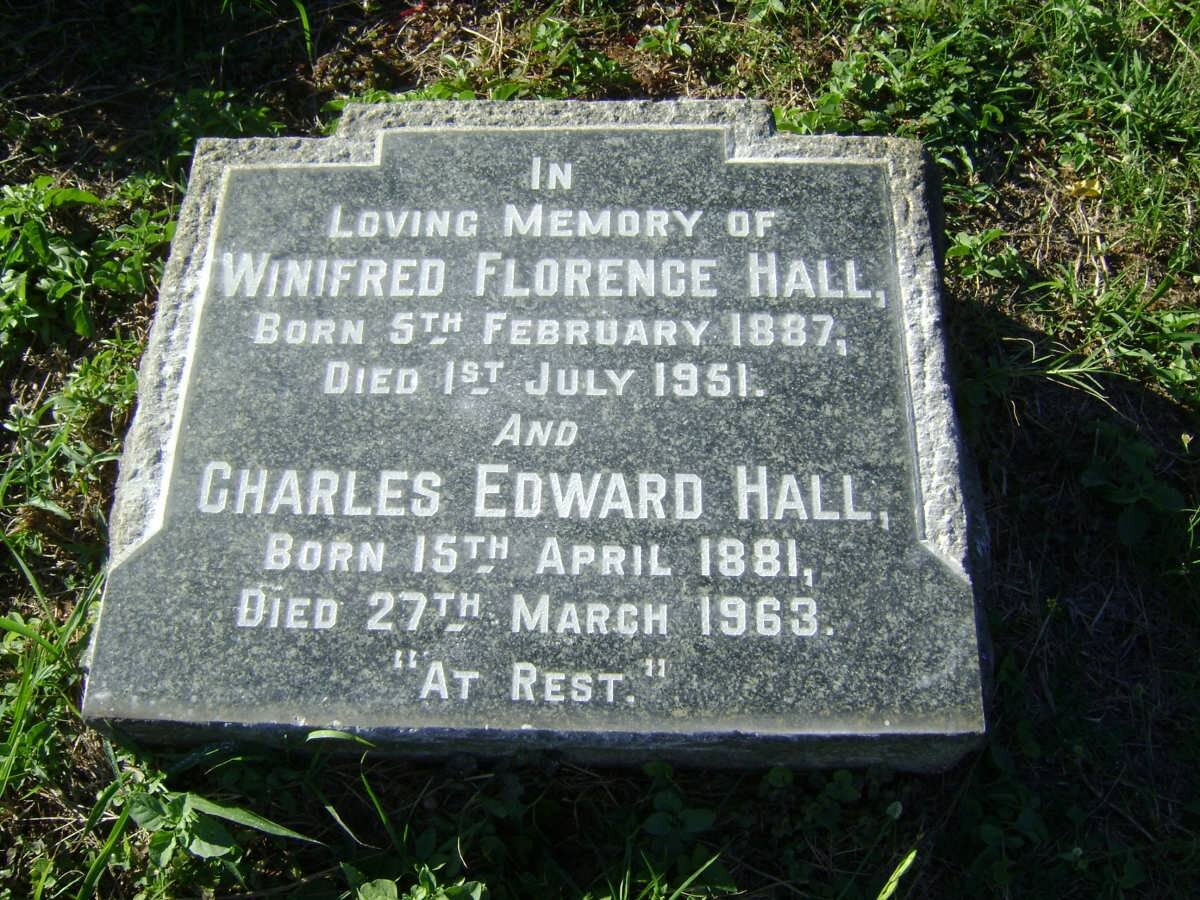 HALL Charles Edward 1881-1963 &amp; Winifred Florence 1887-1951