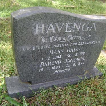 HAVENGA Barend 1898-1979 &amp; Mary Daisy 1903-1969