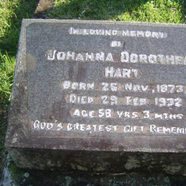 HART Johanna Dorothea 1873-1932