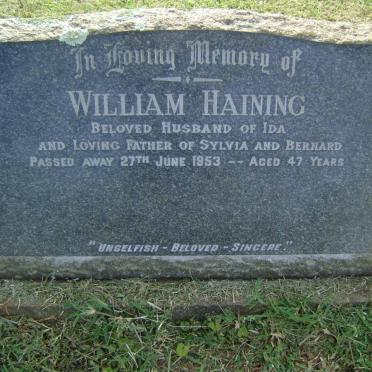 HAINING William -1953