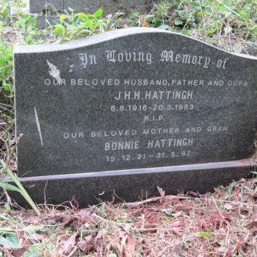 HATTINGH J.H.H. 1916-1983 &amp; Bonnie 1921-1987