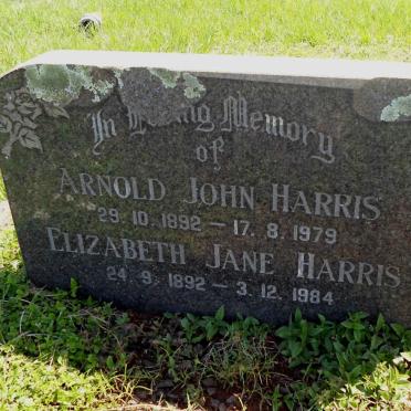 HARRIS Arnold John 1892-1979 &amp; Elizabeth Jane 1892-1984