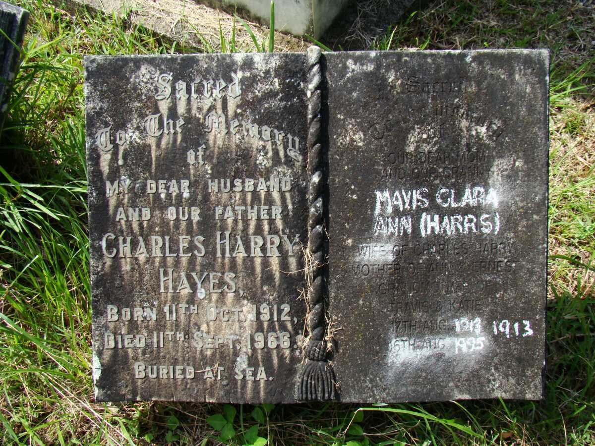 HAYES Charles Harry 1912-1966 &amp; Mavis Clara Ann HARRIS 1913-1995
