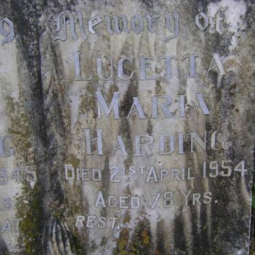 HARDING Samuel Clark -1945 &amp; Lucetta Maria -1954