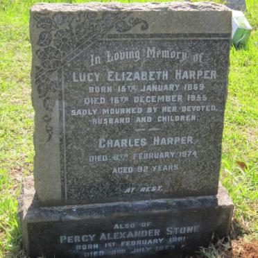 HARPER Charles -1974 &amp; Lucy Elizabeth 1869-1955 :: STONE Percy Alexander 1901-1963