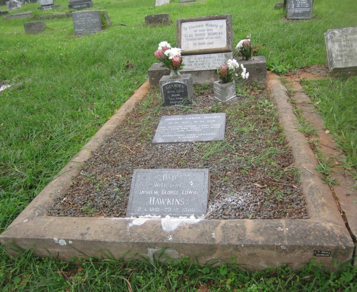 HAWKINS Andrew George Edwin 1910-1986 :: HAWKINS Olga Marie -1956 :: TRUBLET Marie Henriette -1967