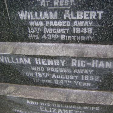 HANSEN William Albert, RIC  -1948 :: RIC-HANSEN William Henry -1952