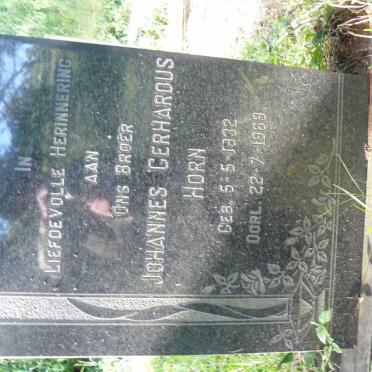 HORN Johannes Gerhardus 1932-1969