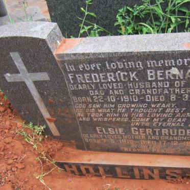 HOLLINS Frederick Bernard 1910-1975 &amp; Elsie Gertrude 1910-1983