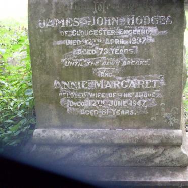 HODGES James John -1937 &amp; Annie Margaret -1947