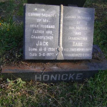 HONICKE Johannes Julius 1906-1970 &amp; Hendrina Magdalena -1983