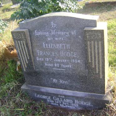 HODGE George Gillard -1959 &amp; Elizabeth Frances -1954