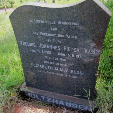 HOLTZHAUSEN Theunis Johannes Pieter 1915-1972 &amp; Elizabeth M.M.V. 1906-1980