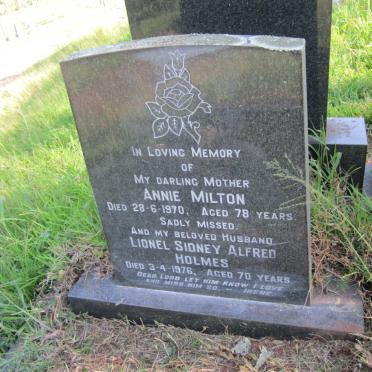 HOLMES Lionel Sidney Alfred -1976 &amp; Annie MILTON -1970 :: HOLMES Irene 1921-1986