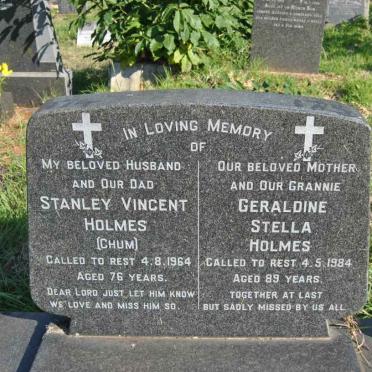HOLMES Stanley Vincent -1964 &amp; Geraldine Stella -1984