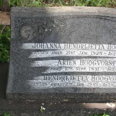 HOOGVORST Johanna Hendrijetta -1925 :: HOOGVORST Arien -1931 :: HOOGVORST Hendrijetta -1935