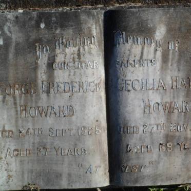 HOWARD George Frederick -1925 &amp; Cecilia Hannah -1963