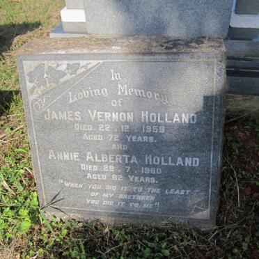 HOLLAND James Vernon -1959 &amp; Annie Alberta -1960