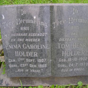HOLDER Tom Henry 1902-1970 &amp; Emma Caroline 1907-1965