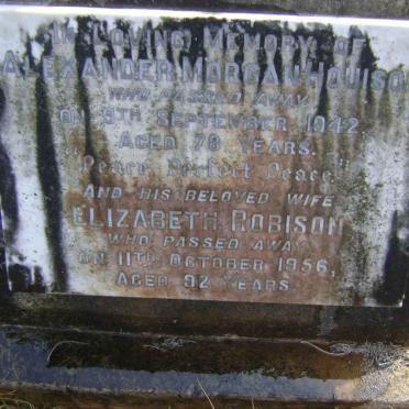 HOUISON Alexander Morgan -1942 &amp; Elizabeth Robison -1956