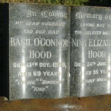 HOOD Basil O'Connor -1959 &amp; Nina Elizabeth -1988