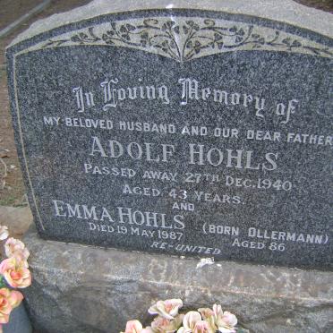 HOHLS Adolf -1940 &amp; Emma OLLERMANN -1987