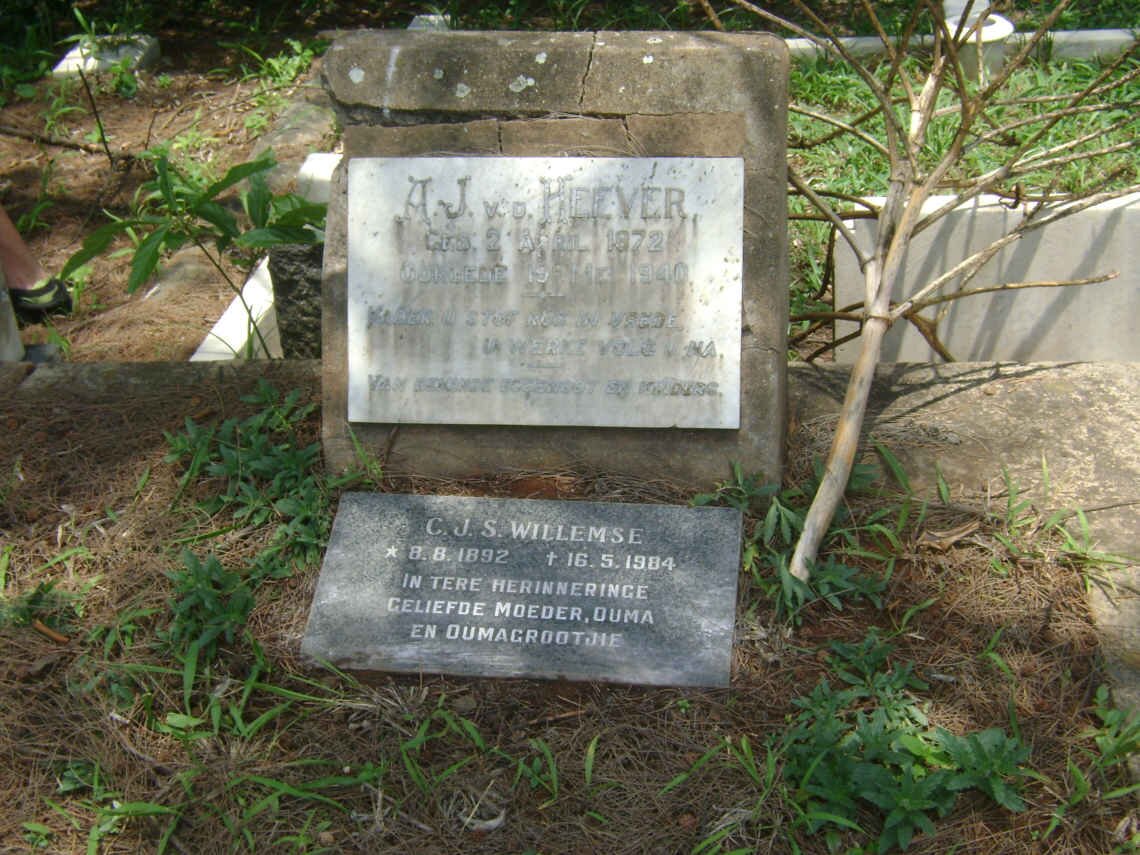 HEEVER A.J., v.d. 1872-1940 :: WILLEMSE C.J.S. 1892-1984