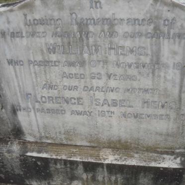 HEMS William -1940 &amp; Florence Isabel -1961