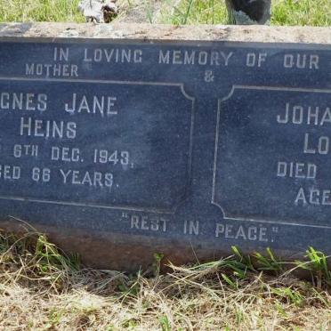 HEINS Johan Hendrick Louis -1944 &amp; Agnes Jane -1943
