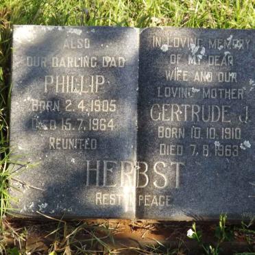 HERBST Phillip 1905-1964 &amp; Gertrude J. 1910-1963