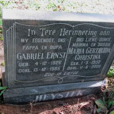 HEYSTEK Gabriel Ernst 1926-1985 &amp; Maria Gertruida Christina 1932-2005