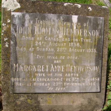 HENDERSON John Thomas 1856-1935 &amp; Margaret Anne 1858-1944