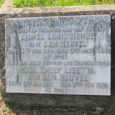 HEUVEL Lionel Louis Henry, van den 1914-1960 &amp; Rose Emily Lisetta 1917-1956