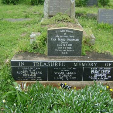 HICKMAN Vivian Leslie 1890-1974 &amp; Eva Maud BRIDGE 1889-1969 :: Errol Leslie 1922-2002 &amp; Audrey Valerie 1922-1988