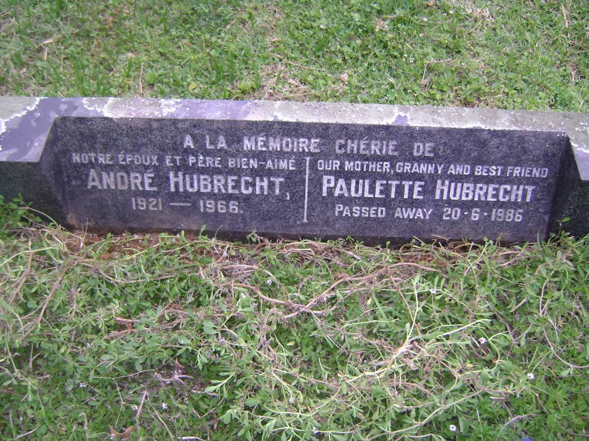 HUBRECHT Andre 1921-1966 &amp; Paulette -1986