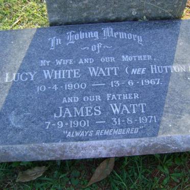 WATT James 1901-1971 &amp; Lucy White HUTTON 1900-1967