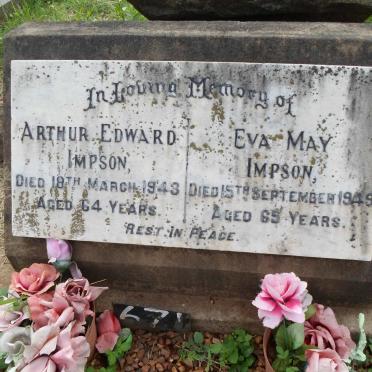 IMPSON Arthur Edward -1943 &amp; Eva May -1949