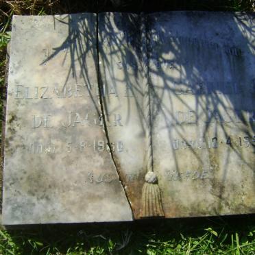 JAGER Gabriel J., de -1960 &amp; Elizabetha H. -1950