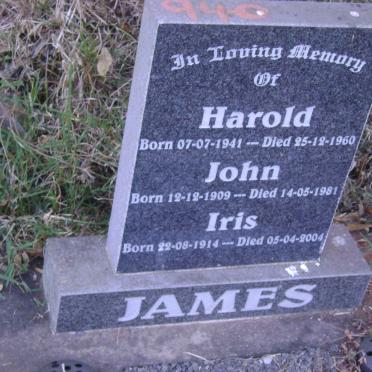 JAMES John 1909-1981 &amp; Iris 1914-2004 :: JAMES Harold 1941-1960