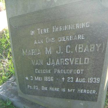 JAARSVELD Maria M.J.C., van nee PROUDFOOT 1896-1939