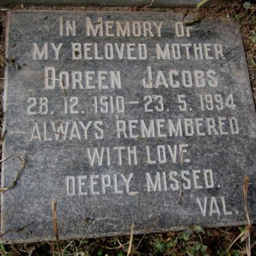 JACOBS Hendrik Johannes -1971 &amp; Doreen 1910-1994 :: COHEN Valerie Lucy nee JACOBS 1938-2004