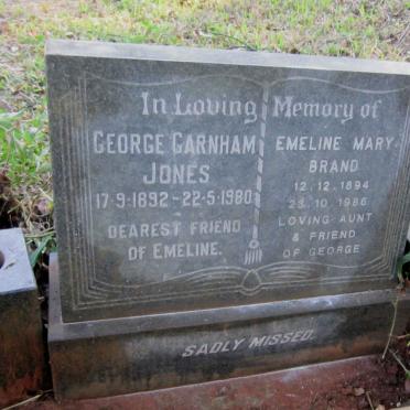 JONES George Garnham 1892-1980 :: BRAND Emeline Mary 1894-1986