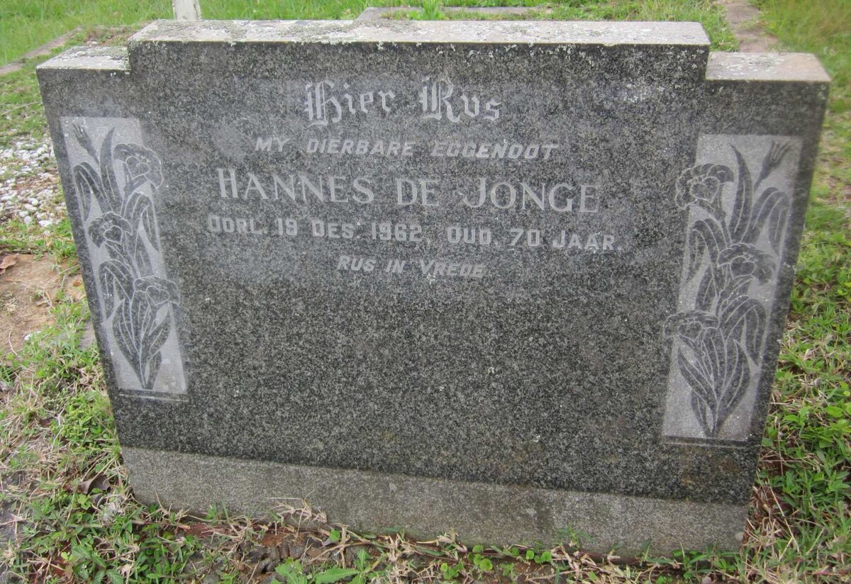 JONGE Hannes, de -1962