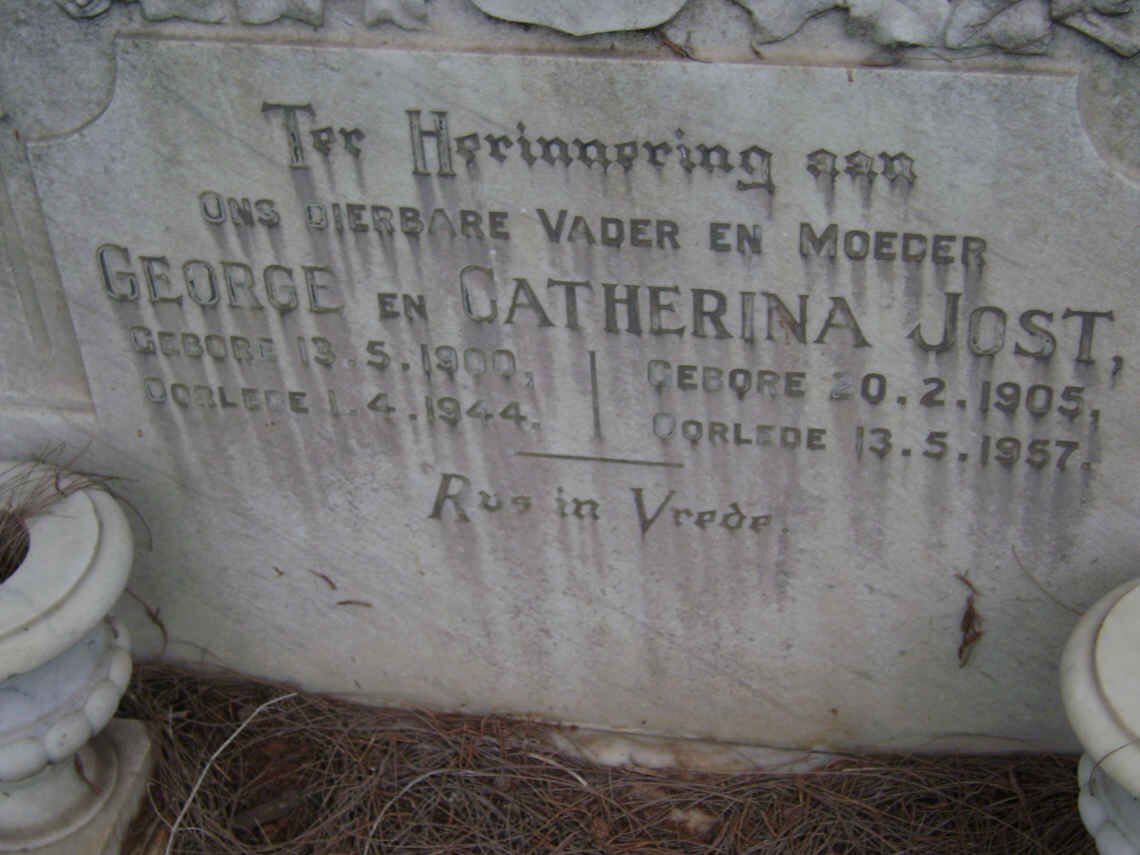 JOST George 1900-1944 &amp; Catherina 1905-1957