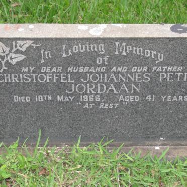 JORDAAN Christoffel Johannes Petrus -1966