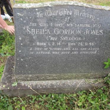 JONES Sheila, GORDON nee SNEDDON 1914-1965