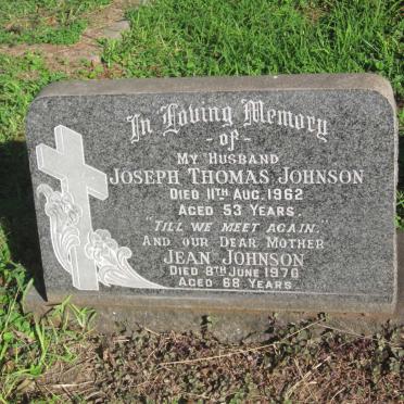 JOHNSON Joseph Thomas -1962 &amp; Jean -1970