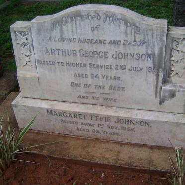 JOHNSON Arthur George -1946 &amp; Margaret Effie -1958