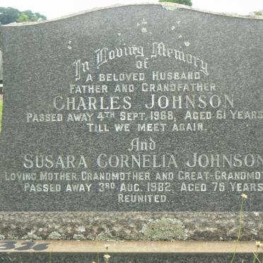 JOHNSON Charles -1968 &amp; Susanna Cornelia -1982